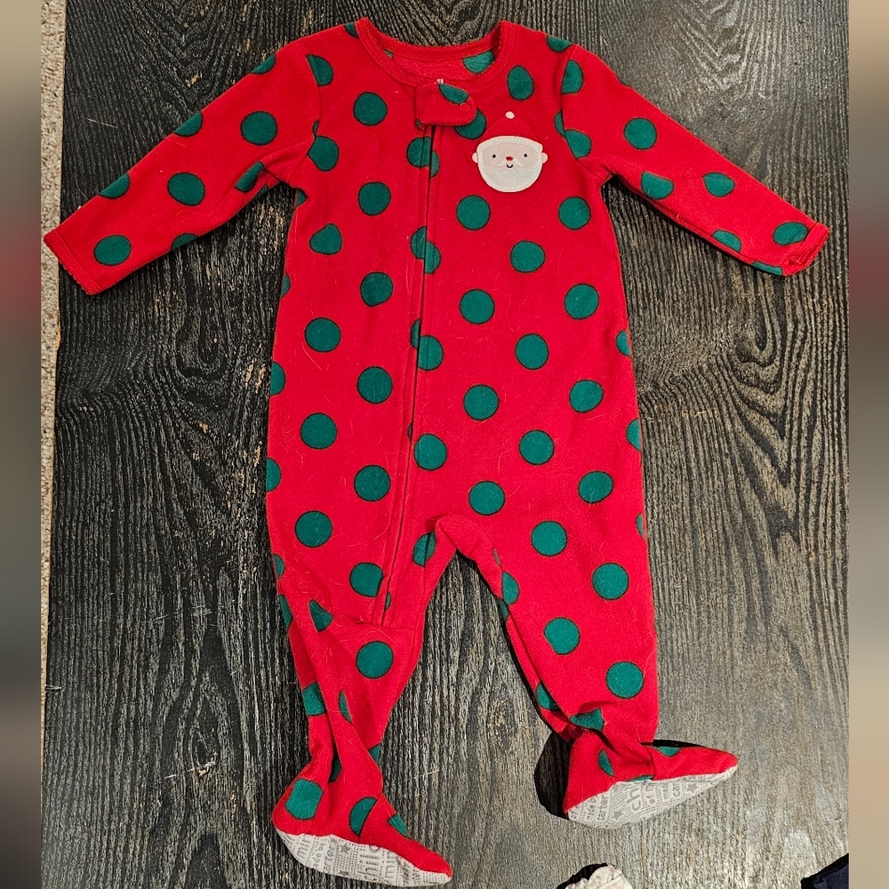 (2 for$15) Fleece footie Pj, Sleeper, Christmas Onezie, Grips on feet